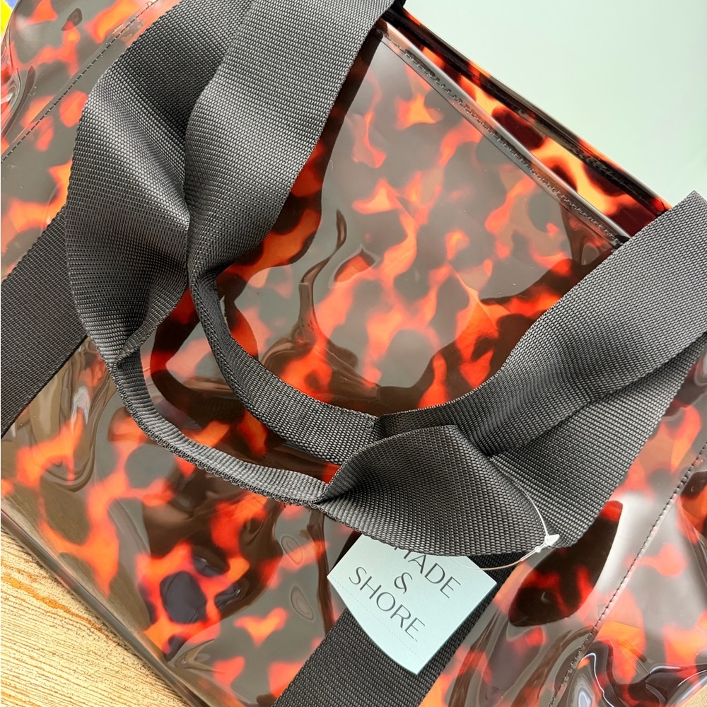 NWT Shade and Shore Clear Tortoiseshell Beach Bag! - Picture 2 of 2
